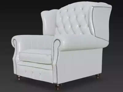 Classic Tufted Leather Armchair 3D Model 3D model purchase