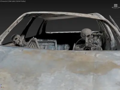Burnt Down Car N1 Terminator 2 Judgment Day 3D print model