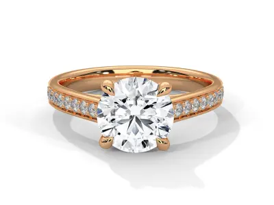 solitaire ring with detail images and 360 render videos 32 3D print model