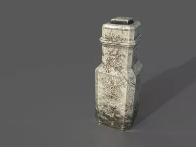 Marble pedestal Low-poly 3D model