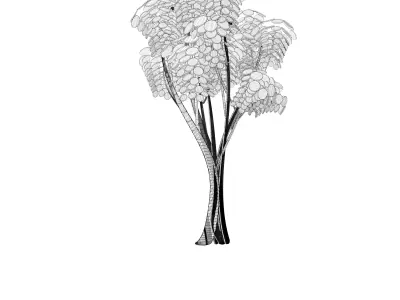 Cartoon tree S2Bv2 Low-poly 3D model