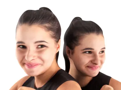 Female boxing 34 Low-poly 3D model