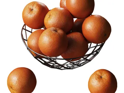 Oranges citrus fruits Low-poly 3D model