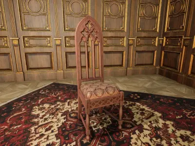 Gothic dining set 3D model