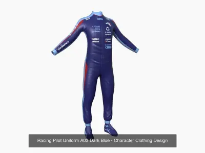 08 Racing Pilot Uniforms A Collection - Character Clothing 3D Model Pack