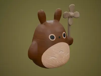 Totoro Windmill Ornament Low-poly 3D model