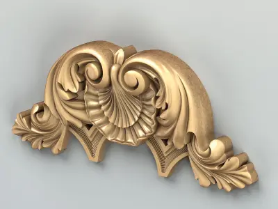 Carved decor central 044 3D model