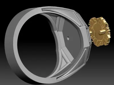 Lion Tiger Man Ring silver gold printable jewelry 3D print model