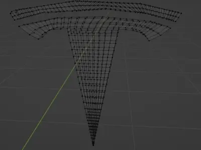 Tesla 3D Logo Low-poly 3D model