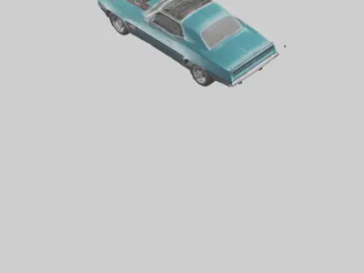 Retro Muscle Car with Modern Tires model Low-poly 3D model