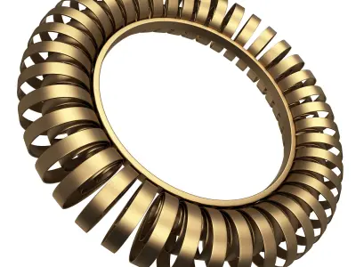 Wire Wheel Wall Mirror Low-poly 3D model