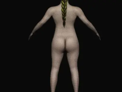 base mesh female  Low-poly 3D model