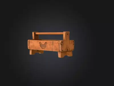 Rustic Hen Crate Low-poly 3D model