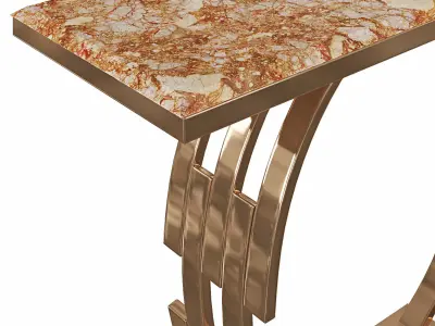 Modern Luxury Faux Marble Narrow Console Table  3D model