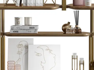 EDEN ROCK Bookcase with 3 elements Design Sacha Lakic 3D model