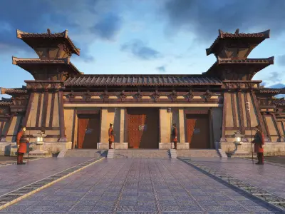 China temples church Historical sites palace 3D model get