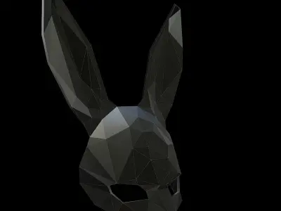 Triangulated Bunny Mask 3D print model
