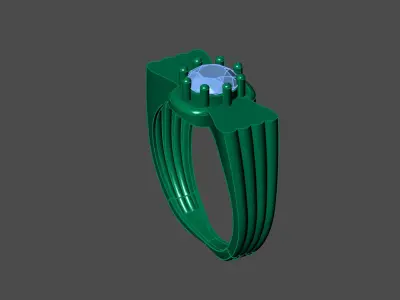 Womens Rings With Stone Ring Ready STL 3DM Models Rings women 3D print model