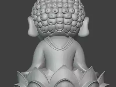 Chibi Buddha with Lotus Base 3D print model