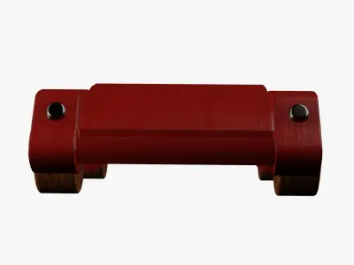 Wooden painted toy sports car 3D model