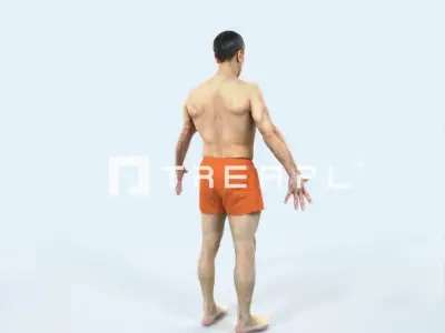 Fortitude K Animated Rigged Beach Sports Man Low-poly 3D model