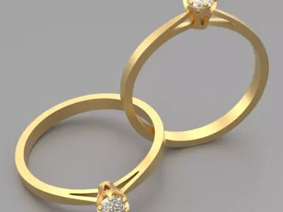 Ring Solitaire R-001 3D print model