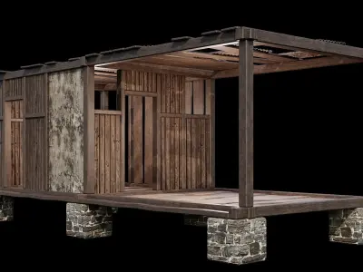 Medieval Houses 64- 4K Textures Game Ready Low-poly 3D model