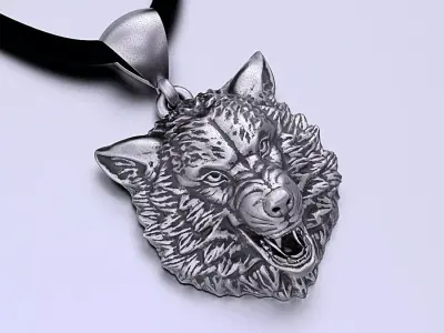 Jewelry Pendat Wolf Head 0190 Stl 3dm Jewellery Animal Pendant 3D print model