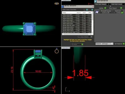 Jewelry Diamond Ring 3D print model