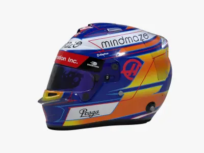 Grosjean helmet 2020 Low-poly 3D model