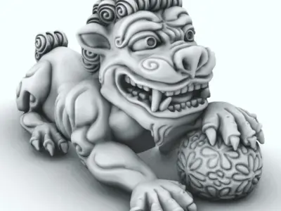 Foo Dog Fu Dog Chinese Dog 3D print model 3D print model