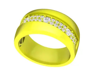 4864 luxury diamond women band ring 3D print model