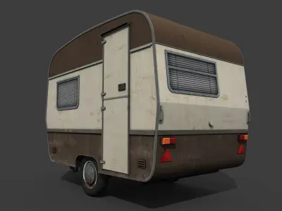 Caravan Trailer Low-poly 3D model