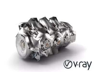 V12 Engine Billet Aluminum Components model pack Low-poly 3D model