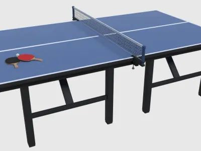 Table Tennis Set - Game Ready Low-poly 3D model