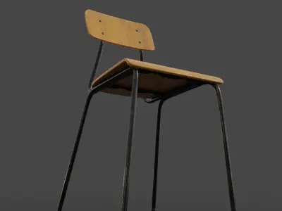 Plywood Chair Low-poly 3D model