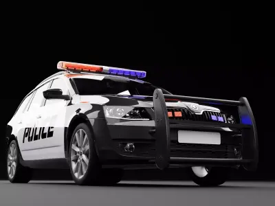 Police Skoda Octavia 3D model