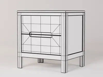 XF Bedside Table 47x37x50 Low-poly 3D model