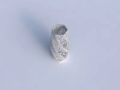 Vase twisted hexagon with dense organic lattice 2 3D print model