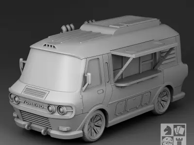 Futuristic Minibus 3D print model