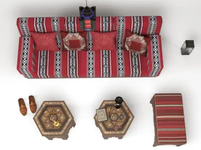 Arabic Props Low-poly 3D model