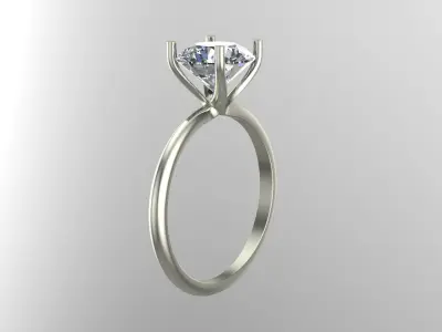 Diamond classic Ring solitaire to print  3 Sizes 3D print model