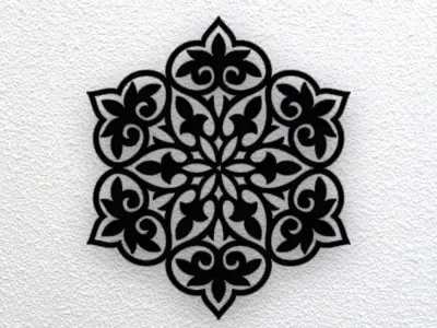Flower Mandala Wall Art 3D print model