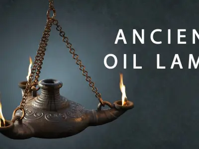 Ancient Oil Lamp Low-poly 3D model