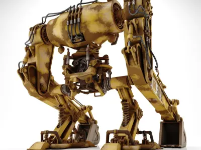 Robot Excavator Dirty 3D model