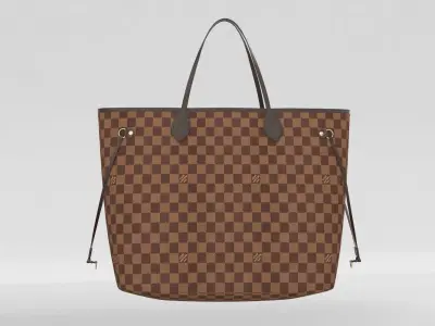 Louis Vuitton Neverfull GM Damier Ebene  Low-poly 3D model