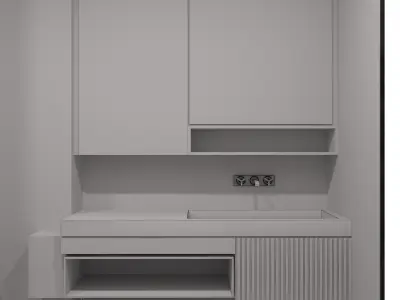 Industrial Style Bathroom Cabinet 3D model