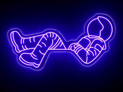 Astronaut Neon Sign 3D model