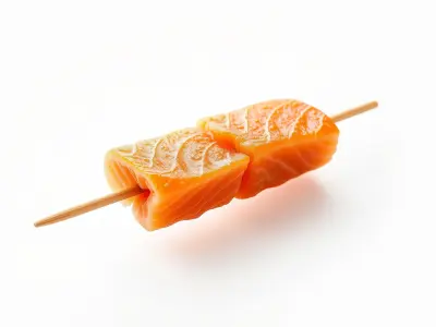 Realistic Salmon Skewer Low-Mid-High Poly model pack Low-poly 3D model