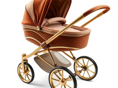 Luxury Stroller Exquisite Detailing Model Pack Low-poly 3D model